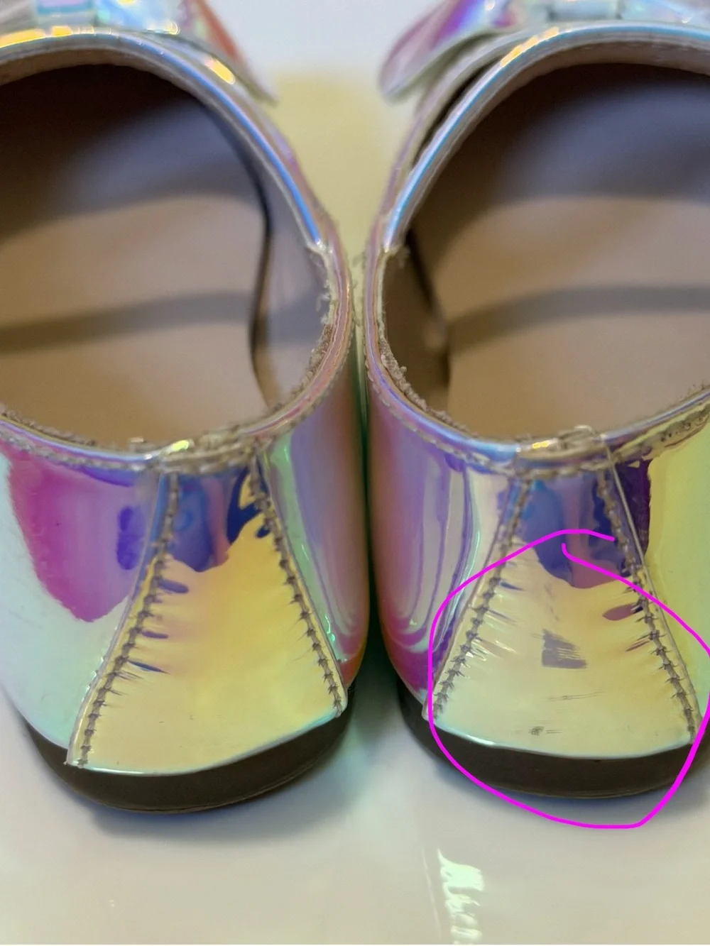The Children's Place Iridescent Mary Jane Shoes with Bow - Pink/Blue